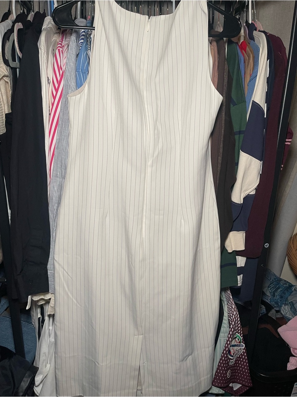 Banana Republic Ivory Pinstripe Sheath Dress